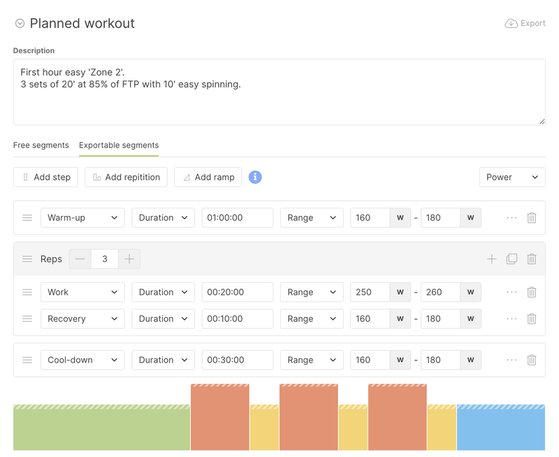 Drag drop calendar Easy to use tool to plan workouts for athletes