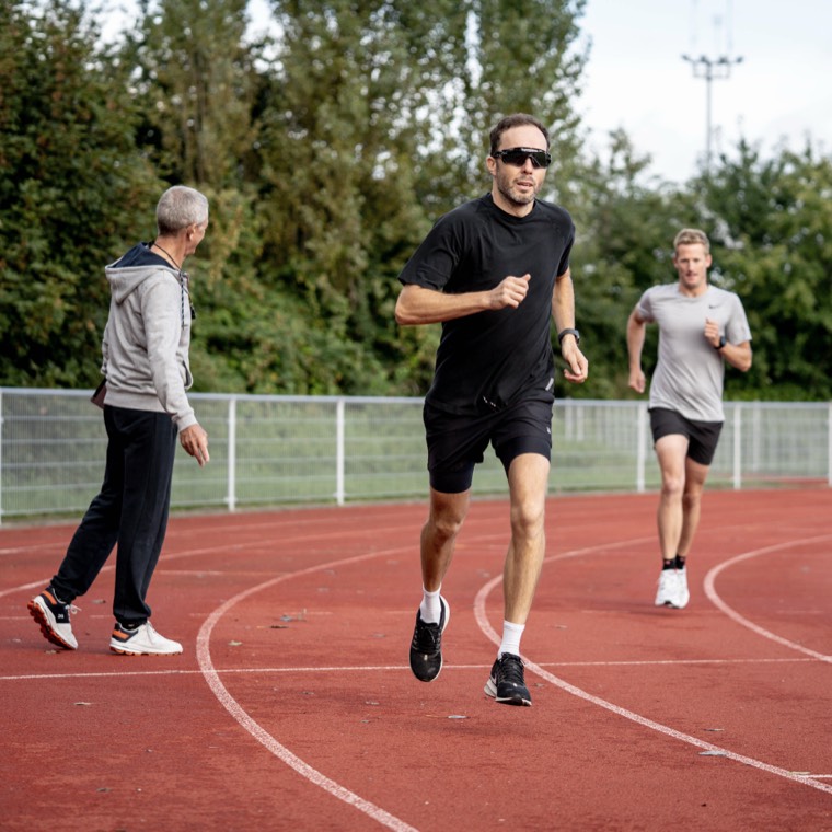 Coach training athlete