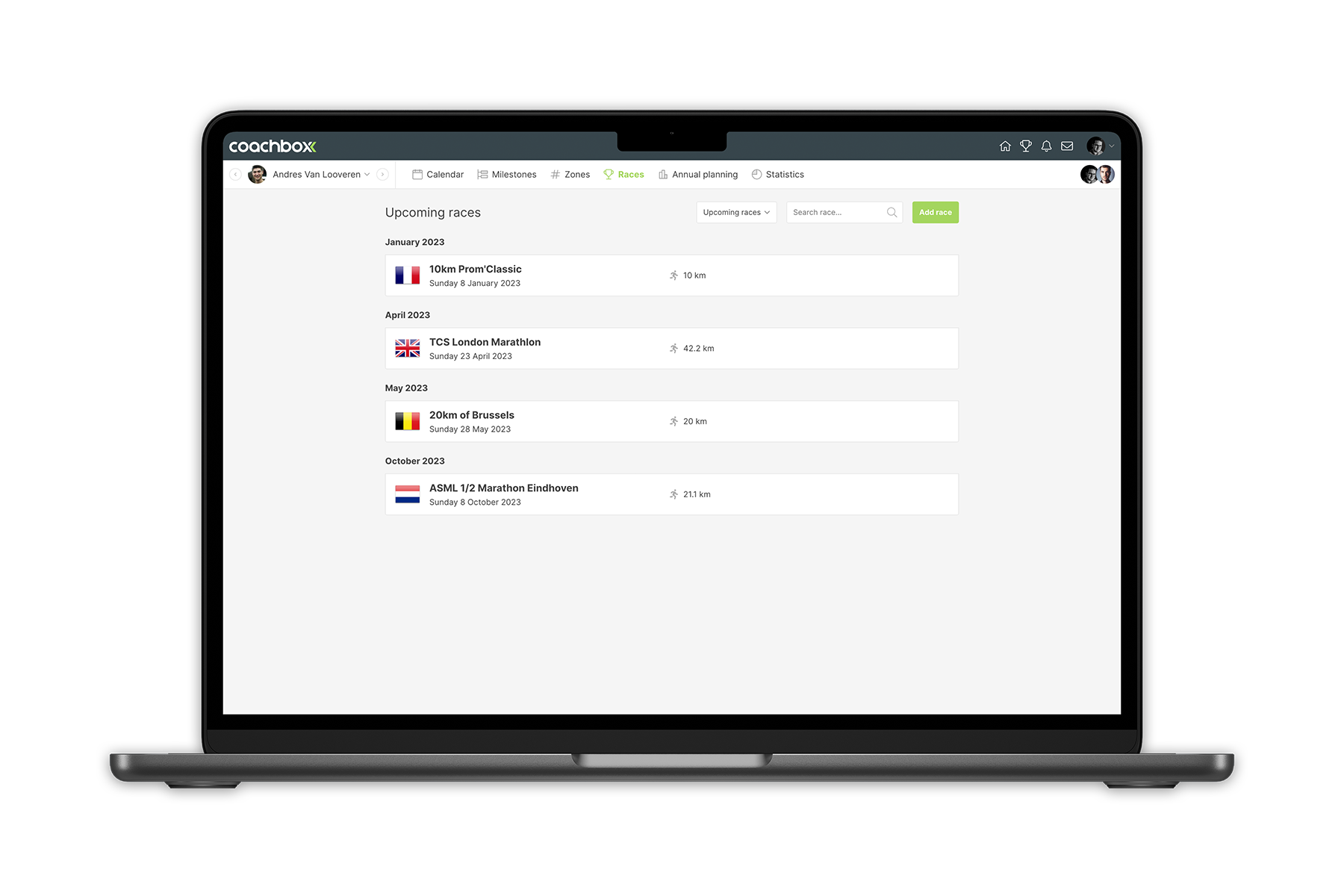 Coachbox events and races calendar