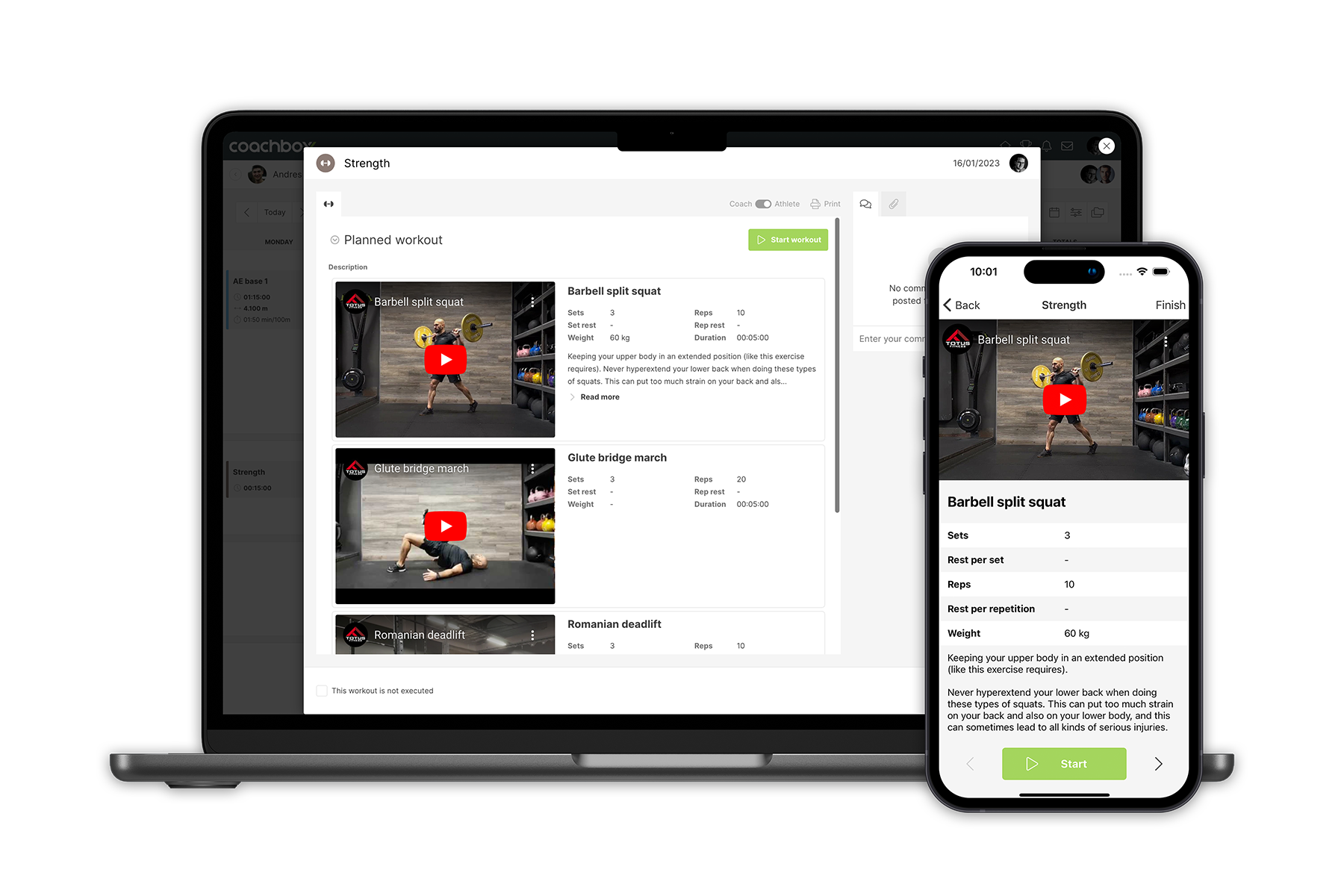 Coachbox strength and core workouts