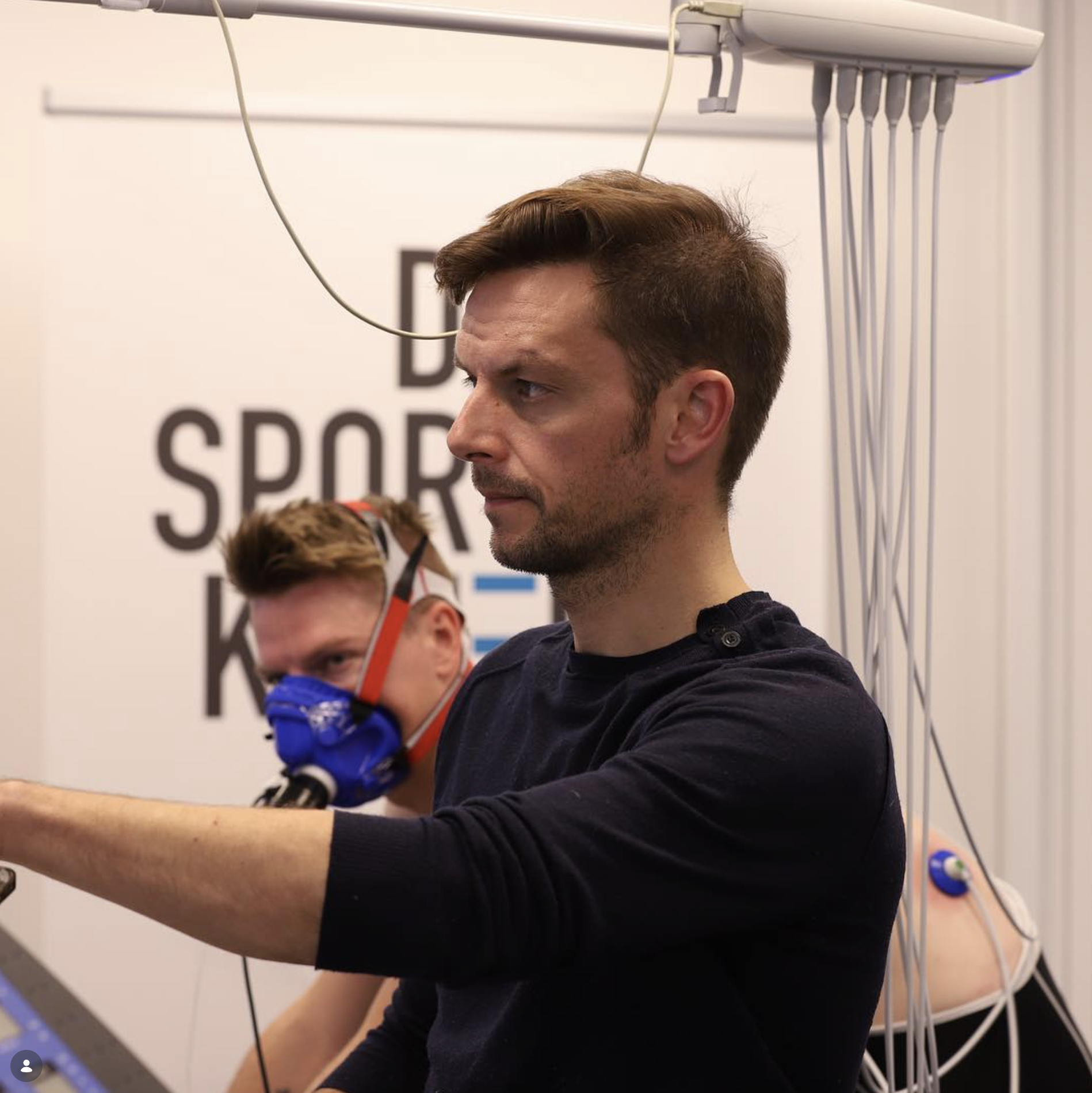 Filip Speybroeck performing a cycling performance test at De Sportkamer