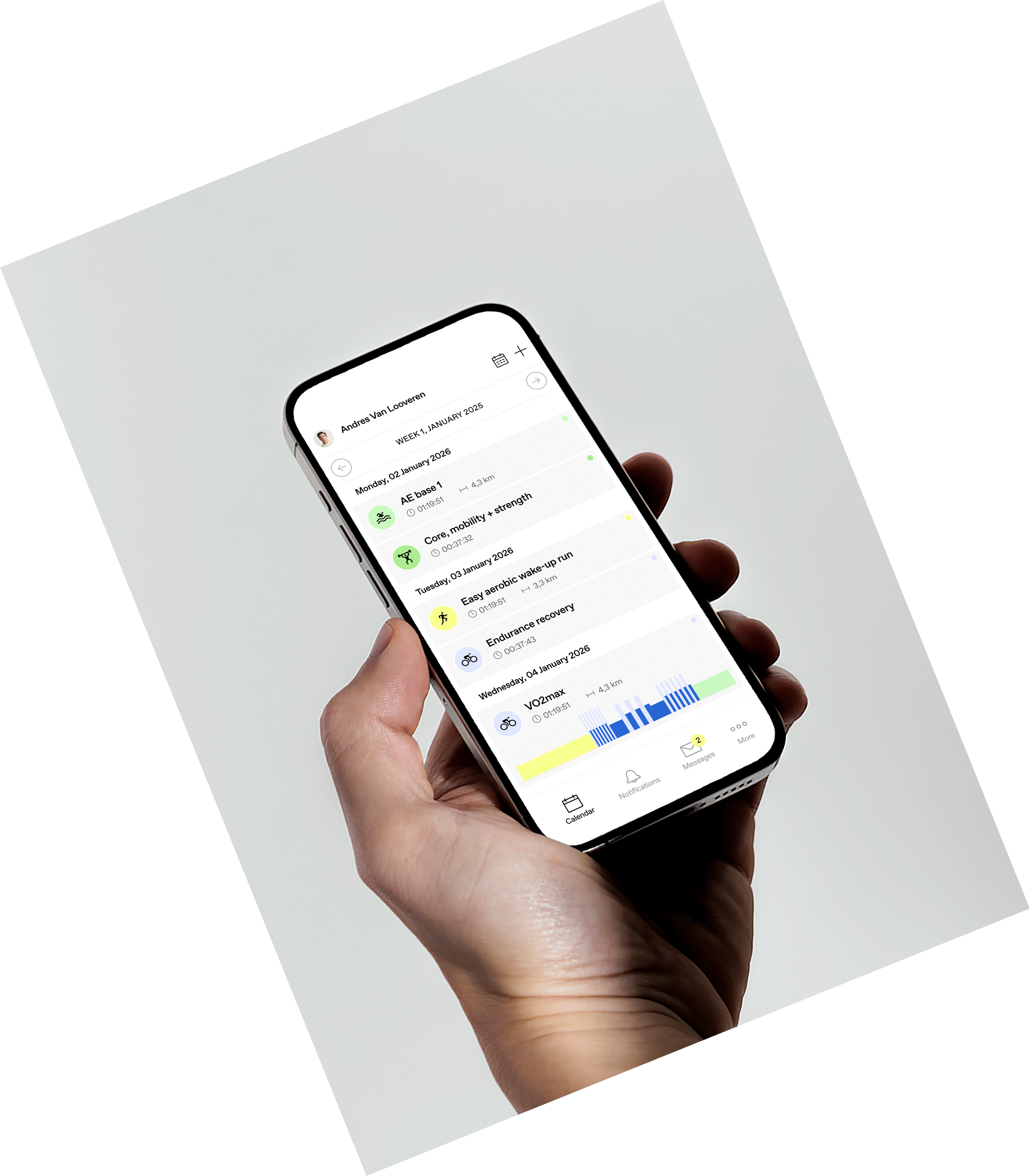 Coachbox mobiele app met trainingskalender